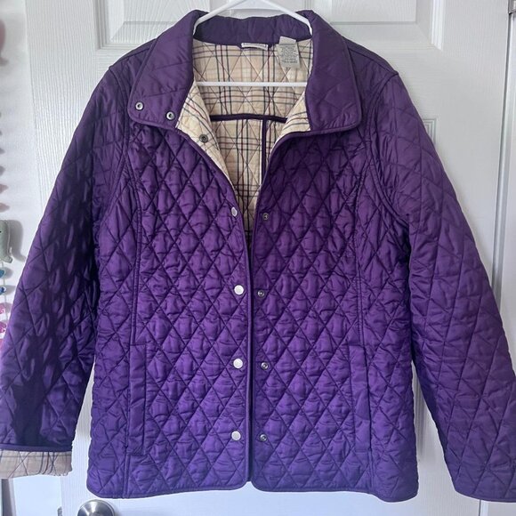 LLBean, Women's Quilted Riding Jacket, Deep Purple, Large - Picture 1 of 7